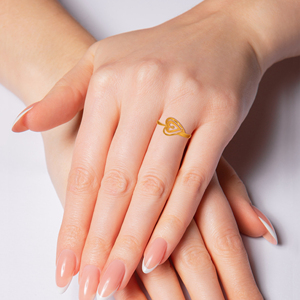 Luxury Gold Plated Open Heart Paisley Design <b>Adjustable</b> <b>Ring</b> for Women Elegant Minimalist Fashion Finger <b>Ring</b> Daily Wear - Product Image 2