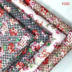 V285 Textiles Leather Product Luxury Brand Style Letter and Floral PVC Leather Fabric for <b>Shoes</b> Bags <b>Accessories</b> Craft Supplies - Product Image 3