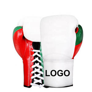 Gants de boxe antidérapants en soie rouge et argentée, à doigts entiers, avec fermeture personnalisable, équipement d'arts martiaux pour adultes - Product Image 2