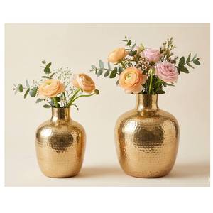 Nuevo Jarrón de Aluminio Forjado a Mano con Forro, Estilo Moderno Antiguo, Color Dorado, para Flores, para Sala de Estar, Comedor, Vajilla - Product Image 3