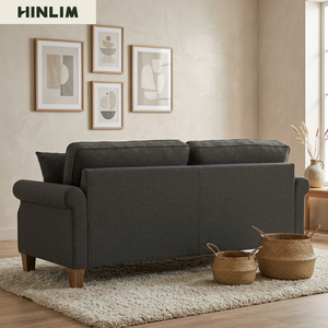 Nuhoom Chesterfield <b>Sofa</b> Set Malaysian Oak Legs Buckram Fabric Durable Three Seat Pillow Back English Rolled Modern Classic - Product Image 6