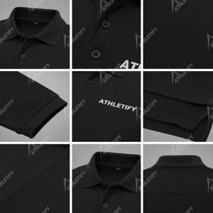 Uniforme de travail personnalisé avec logo sur le devant, tenue de bureau formelle, promotionnelle, pour chemise unisexe, restaurant, coton, tissu tricoté 200 grammes - Product Image 4