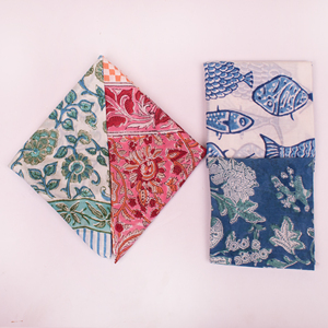 Pañuelos de Algodón Estampados de Lujo con Diseño Floral Vintage y de Peces, Ecológicos, de Alta Calidad, Regalo para Adultos, Cubre Rostro para Damas - Product Image 3