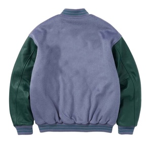 Stonefield Manufacturing Varsity <b>Jacket</b>-100% Wool Stand Geometric Patchwork Reversible <b>Waterproof</b> Hooded Streetwear <b>Winter</b> - Product Image 2