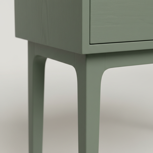 Table console ronde moderne en chêne massif avec 2 tiroirs, meubles de salon écologiques pour les espaces modernes - Product Image 5