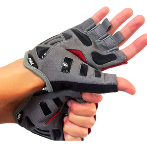 Gants de fitness demi-doigts en maille rouge, unisexe, à enfiler, pour l'entraînement en salle de sport - Product Image 6