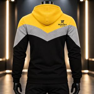 <b>Sherpa</b> <b>Lined</b> Solid Winter Sweatshirt Jacket with Hood Digital Printed Polyester/Cotton Blend Available in All Sizes - Product Image 2