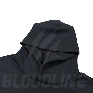Sudadera con Capucha Negra Unisex Bloodline, Corte Regular, Manga Larga, Color Sólido, Casual, Transpirable, 100% Algodón, Antiarrugas, de Secado Rápido - Product Image 4