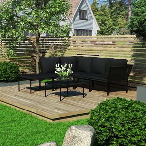 Ensemble de salon de jardin noir - Product Image 1