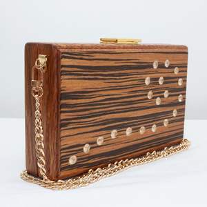 Luxury Handmade Wooden Clutch <b>Bag</b> for <b>Women</b> Elegant Party Evening Fashion <b>Accessory</b> Wedding Gift Set - Product Image 6