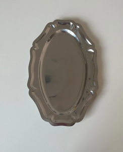 Latest Flower Design Tray for Serving Stainless Steel Best Quality Metal Serving Tray Restaurant and <b>Home</b> Decorative Tray - Product Image 5