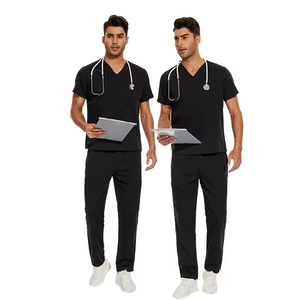 2026 Hot Sale Washable Soft Stretch Fabric Beauty Salon Nurse <b>Scrubs</b> Pet Hospital Custom <b>Scrub</b> Women Men Medical Nursing Set - Product Image 1