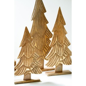 Excellent Quality Wooden Tabletop <b>Christmas</b> <b>Tree</b> with Stable Base for Holiday Home Decor and Festive Centerpiece For Sale - Product Image 5