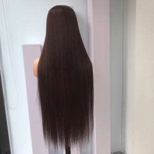 Perruques personnalisées de luxe 30 pouces cheveux vierges vietnamiens HD Transparent droite couleur naturelle longue perruque sans colle dentelle frontale perruque - Product Image 6