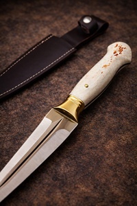 Handmade Yakut <b>Knife</b> With <b>Bone</b> <b>Handle</b> And Brass Guard Stainless Steel Spear Point Blade For Outdoor Use - Product Image 1