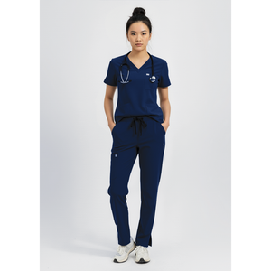 Conjunto de Uniformes Médicos Profesionales para Mujer: Blusa con Cuello en V y Pantalones Cargo Jogger para Pedidos al por Mayor - Product Image 1