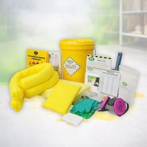Kit de contrôle des déversements chimiques avec seau absorbant de 30 L pour la maintenance industrielle et la réponse aux urgences en cas de liquides dangereux - Product Image 1
