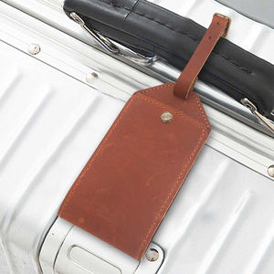 Custom Premium Leather Travel <b>Luggage</b> Tag Luxury Fashionable Backpack Label Soft Water-Resistant Eco-Friendly Feature Letter Tag - Product Image 2