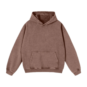 Men's Oversized Hooded Sweatshirt Solid Black Cotton Fleece Casual Winter Wear <b>Waterproof</b> Pockets Boxy Fit - Product Image 2