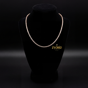 Collar de Cadena de Eslabones con Diamantes Cultivados en Laboratorio Clásicos Plateados, Chapado en Oro, Brillo Intemporal, Diseño Elegante y Moderno de Lujo para Compromiso - Product Image 4