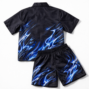 <b>Mens</b> <b>Summer</b> Woven Nylon 100% Two-Piece Shorts Set Quick Dry Zip-Up <b>Jacket</b> Sublimation Printed Streetwear Custom Design Custom - Product Image 2