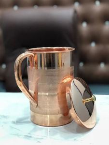 Service de carafes en cuivre pour tables de réception raffinées, ensemble de service d'eau en métal avec verres, durable et réutilisable pour le service de table. - Product Image 4