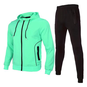 Traje Deportivo para Hombre, Ropa Deportiva 100% Algodón, Chándal Informal al por Mayor, Chaqueta y Pantalones Deportivos 100% Algodón para Gimnasio - Product Image 3