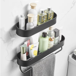 Étagère murale métallique OEM/ODM Vietnam pour salle de bain, porte-serviettes sans perçage, support de rangement de cuisine - Product Image 4