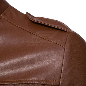 Breathable Wholesale Outdoor Use <b>Winter</b> <b>Leather</b> <b>Jacket</b> Stand Collar Customizable Lightweight Men's High Quality - Product Image 4