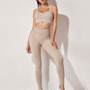 Ropa Deportiva Ecológica de Alta Calidad para Mujer, Trajes de Yoga con Estampado Digital a Cuadros, Transpirables, Cuello Redondo, Cintura Media sin Costuras - Product Image 1