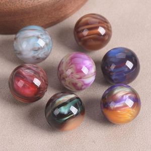 Cuentas Redondas de Colores con Efecto Craquelado, Cuentas Acrílicas Sueltas con Brillo Mixto para Hacer Joyería DIY - Product Image 4