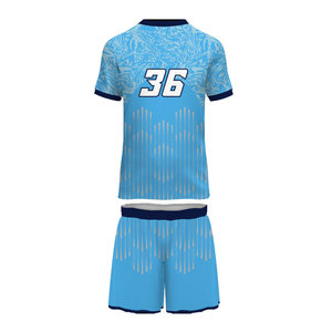 Conjunto de Camiseta Deportiva Sublimada con Estampado Geométrico Azul, de Secado Rápido, Unisex, para Adultos, Manga Corta, Cuello en V - Product Image 2