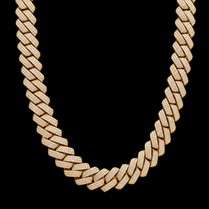 Luxurious Man's 18K <b>Solid</b> Gold Cuban Link Chain Moissanite Hip Hop <b>Necklace</b> Micro Pave Round Brilliant Cut Everyday Wear Jewelry - Product Image 1