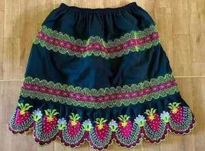 Jupes décontractées en velours côtelé de coton de haute qualité pour femmes de l'île de Guam, avec broderie complète micronésienne motif Pohnpei, respirantes - Product Image 5