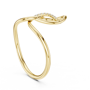 Anillo de oro macizo de 14k para mujer con diseño en espiral, corte redondo minimalista de diamante, para regalo, compromiso, aniversario, boda. - Product Image 4