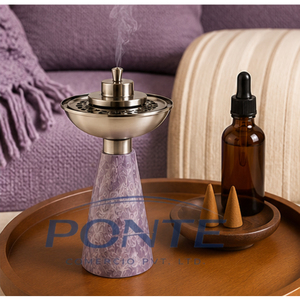 Quemador de Bakhoor Árabe, Elegante Quemador de Oud de Resina Morada, Mabkhara de Metal Duradero para Decoración del Hogar y Regalos de Ramadán - Product Image 4