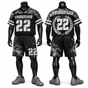 Maillot de football américain 100 % polyester, design unique bleu marine et vert fluo, maille respirante à manches courtes - Product Image 6