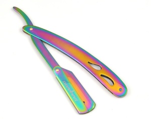 High Quality Custom Logo Colorful Barber Manual Classic Fashion Clean <b>Plastic</b> Stainless Steel Foldable Single <b>Edge</b> Blades Safety - Product Image 4