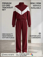 Ensemble de survêtement d'hiver pour femmes, veste coupe-vent unie et pantalon large, logo personnalisé, streetwear, vêtements de sport, service OEM