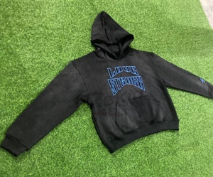 Sweat à capuche unisexe brodé lavé à l'acide 100% coton lourd hiver French Terry vente en gros raisonnable sweats à capuche pour hommes - Product Image 1