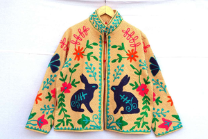 <b>Top</b> Quality Women Suzani Embroidered Velvet Jacket Floral Ethnic Fashion Wholesale <b>Coat</b> Floral Suzani Embroidered - Product Image 2