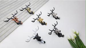 Modern Deer Antler <b>Key</b> Stand Self Adhesive <b>Wall</b> Mounted <b>Hook</b> Animal Head Jewelry Hanger for Entryway Door Bag Storage Rack - Product Image 3