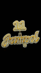 เพชรโมอิสแท้จี้ชื่อหลายชั้นสำหรับผู้หญิงสามารถกำหนดชื่อได้เองอักษรตัว925สีเงินแท้ชุบทอง14K สีเหลือง - Product Image 4