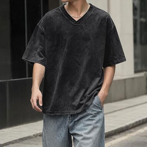 T-shirts pour hommes effet délavé à l'acide, prix abordable, disponibles en différentes couleurs, faible MOQ, meilleure qualité, nouveau style. - Product Image 3