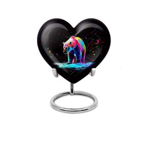 Belle urne funéraire en forme de cœur pour cendres, urne souvenir en forme de cœur avec support et boîte, petite, pour cendres humaines - Product Image 1