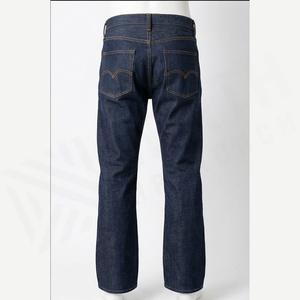 Straight-Leg Dark Wash <b>Denim</b> Jeans Men High Waist Regular Fit Cotton Casual Autumn Style Pants - Product Image 2