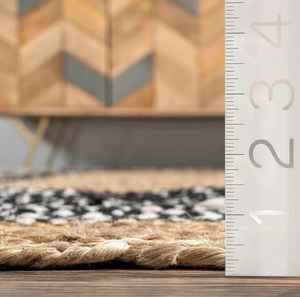 Alfombra suave y reversible hecha de 100% yute, acolchada y lavable, para dormitorio y sala de estar. - Product Image 2