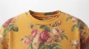 Yellow Rose Print <b>Men's</b> <b>T</b>-<b>Shirt</b> Short Sleeve Crew Neck <b>Floral</b> Graphic 100% Cotton 320 Grams Casual Summer Streetwear - Product Image 3