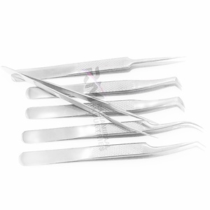 Pince à épiler RMI en acier inoxydable argenté pour cils, avec logo personnalisé, pointe en fibre, pour extensions de cils - Product Image 5