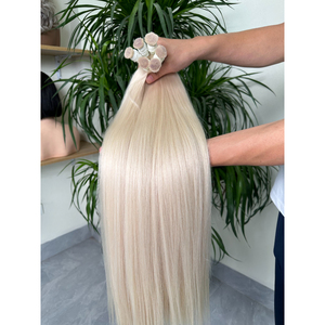 Extensiones de Cabello Rubio Platino al por Mayor, Cabello Humano Virgen Vietnamita Liso Extremo de Doble Trama 613 al por Mayor - Product Image 6